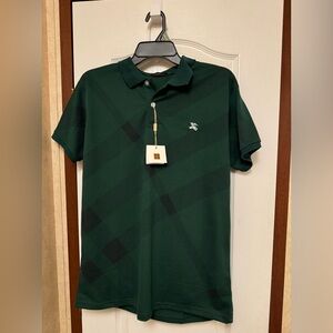 Green/Black Plaid Burberry Polo XL Men’s Shirt